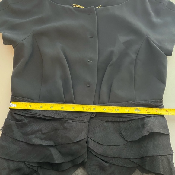 Moschino 100% Silk Cocktail Ruffle Short-Sleeve Snap Button Front Blouse - Picture 12 of 14